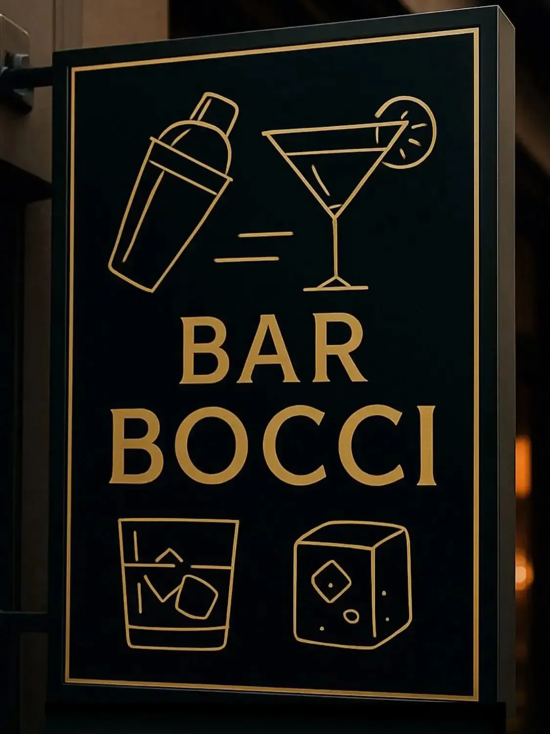 BAR BOCCI 店頭の立て看板